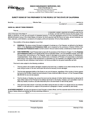 California Tax Preparer Surety Bond