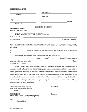 Supersedeas Bond Form