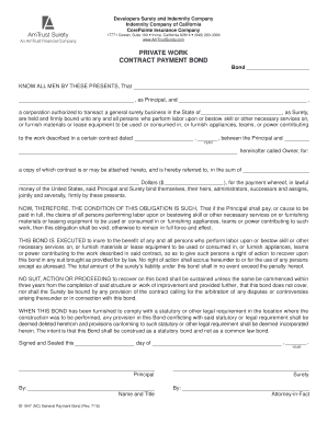California Contract Payment Bond