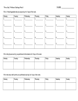 Five-a-Day Wellness Challenge
