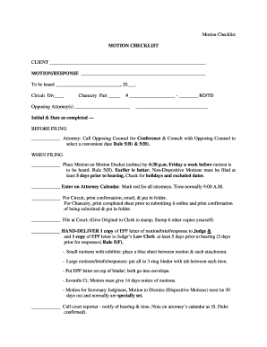 A Checklist for Motionsdoc - mobar