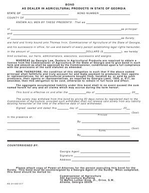 A S D E A L E R I N AG R I C U LT U R A L P R O D U C T S I N S TAT E O F G E O R G I A