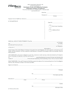 Bond Upon Qualifying