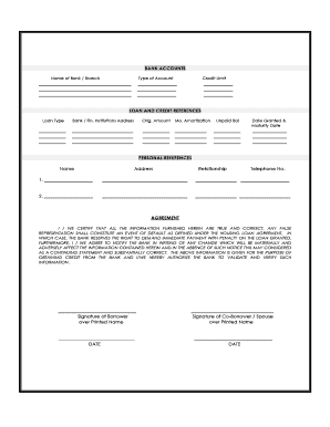 Housing Loan Application Form