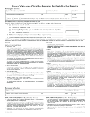 Wisconsin Withholding Exemption Certificate