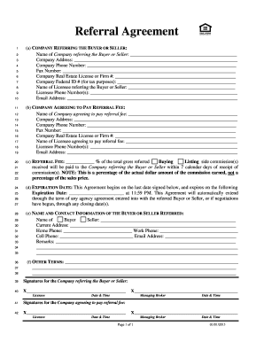 Real Estate Referral Agreement