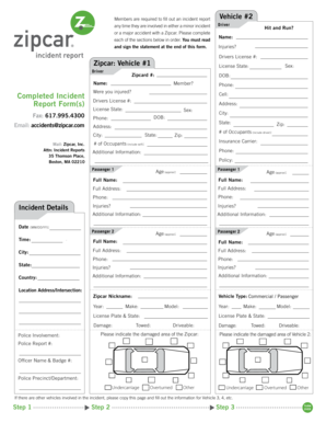 Zipcar Incident Report Form
