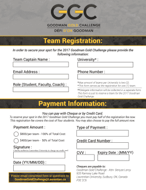 Team Registration - Laurentian University