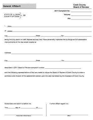 General Affidavit Cook County