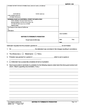 Motion to Terminate Probation