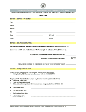 Addiction Professional Order Form