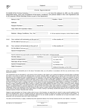 Yacht Crew Agreement