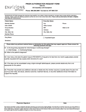 Prior Authorization Request Form