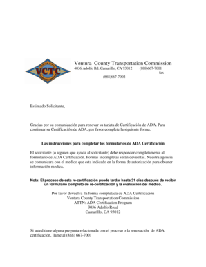 Renovación de Certificación- ADA