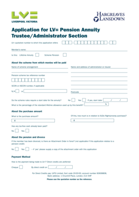 LV Pension Annuity Application