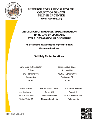 California Declaration of Disclosure