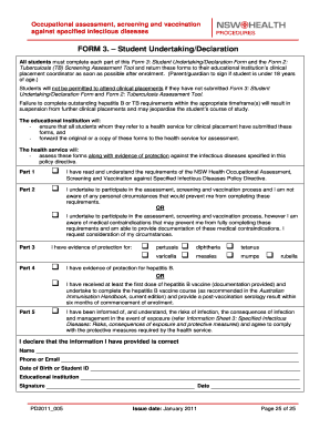 Student Undertaking Declaration Form