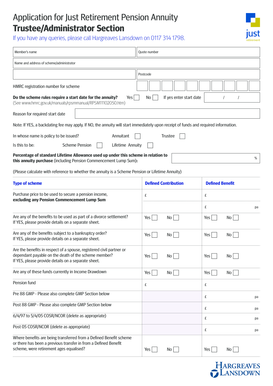 Just Retirement Pension Annuity Application