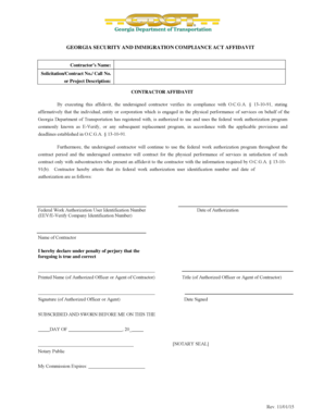 Georgia Security and Immigration Compliance Affidavit