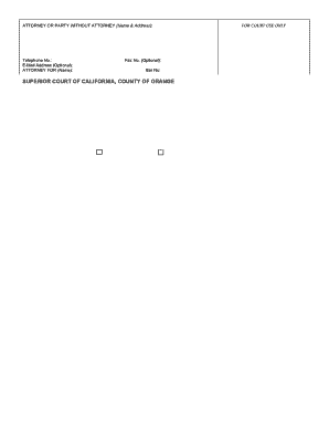 California Civil Case Cover Sheet