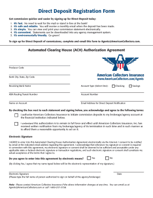 Direct Deposit Registration Form