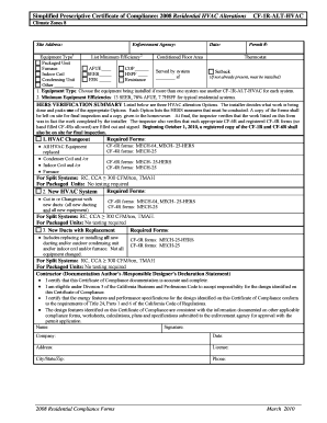 California HVAC Alteration Compliance Form