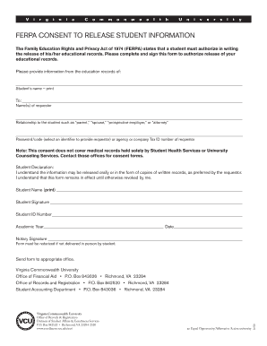 FERPA Consent to Release Student Information