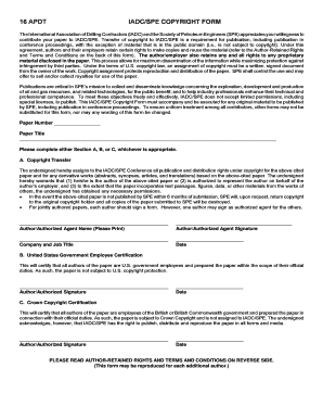 IADC/SPE Copyright Form
