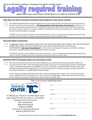 California Safety Training Course Interest Form
