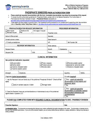 Phosphate Binders Prior Authorization Form