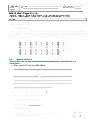 US State Investment Adviser Registration Form