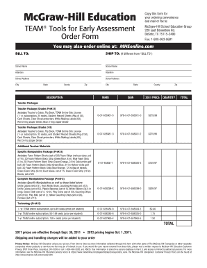 McGraw-Hill Education Order Form