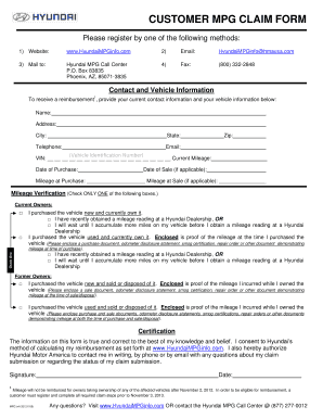 Hyundai MPG Claim Form