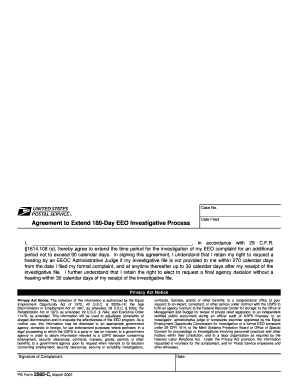 Agreement to Extend EEO Investigative Process