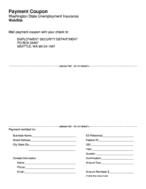 Washington State Unemployment Insurance Payment Coupon