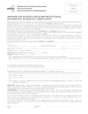 Certificate Request Form