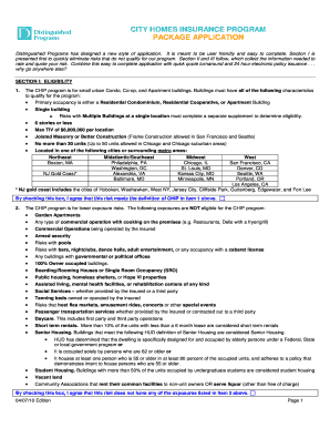 City Homes Insurance Program Application