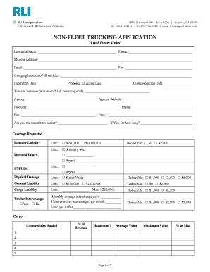 Non-Fleet Trucking Application