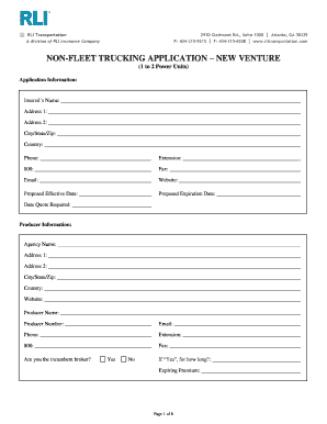 Non-Fleet Trucking Application