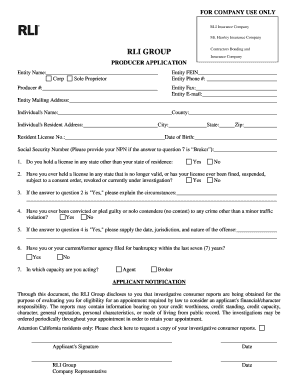 Producer Application Form
