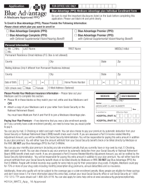 Blue Advantage Medicare Advantage Enrollment Form
