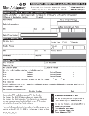 Medicare Part D Prescription Drug Authorization Request Form