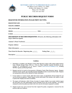 Monterey County Public Records Request Form