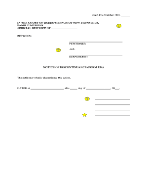 Notice of Discontinuance Form 25A