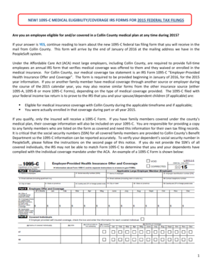IRS Form 1095-C Medical Coverage