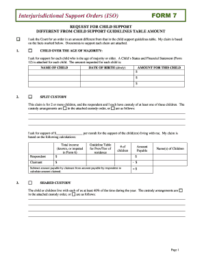 Interjurisdictional Support Orders Form 7