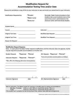 Accommodation Testing Time and Date Modification Request