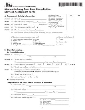 Minnesota Long Term Care Assessment Form