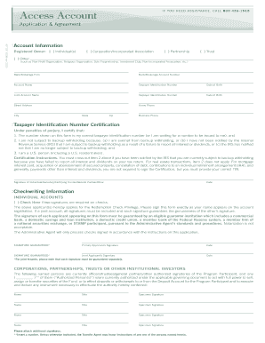 US Bank Account Application & Agreement