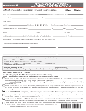 Options Account Application